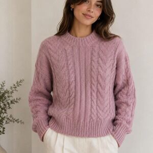 A New Day pink cable knit sweater 💗